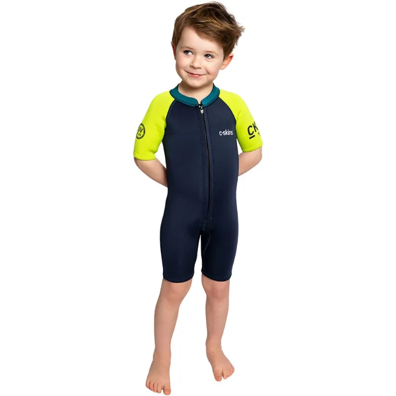 C-Skins NuWave C-KID Baby FZ Shortie Bluestone/Lime