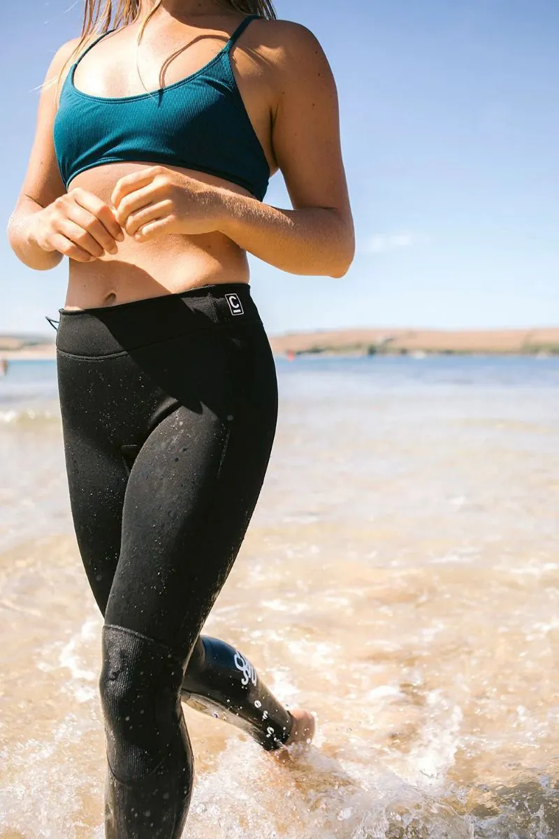C-Skins Women's NuWave Solace Lite 1.5mm FL Leggings Black/Black/White-7