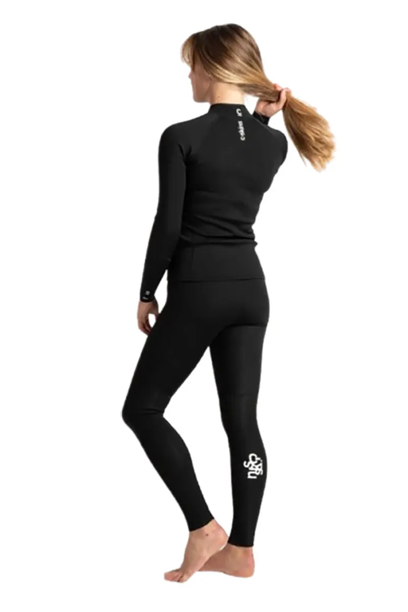 C-Skins Women's NuWave Solace Lite 1.5mm FL Leggings Black/Black/White-6