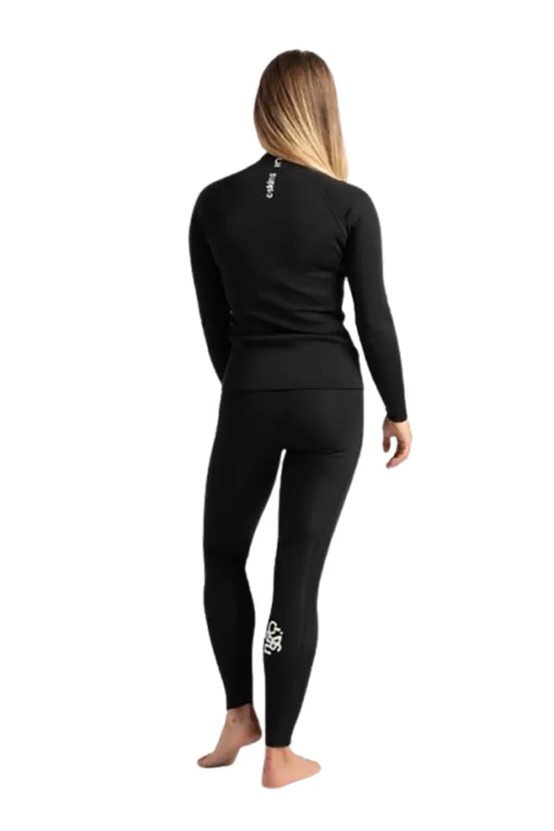 C-Skins Women's NuWave Solace Lite 1.5mm FL Leggings Black/Black/White-5