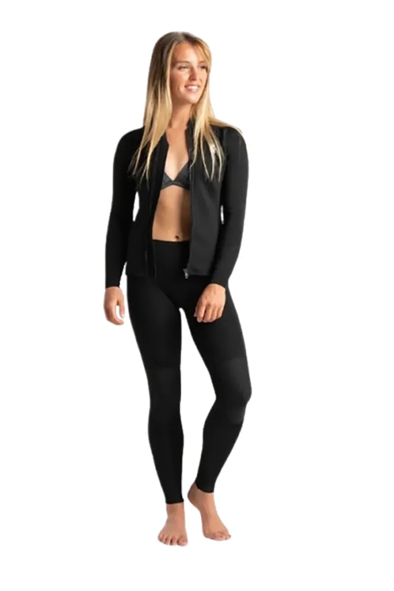 C-Skins Women's NuWave Solace Lite 1.5mm FL Leggings Black/Black/White-1
