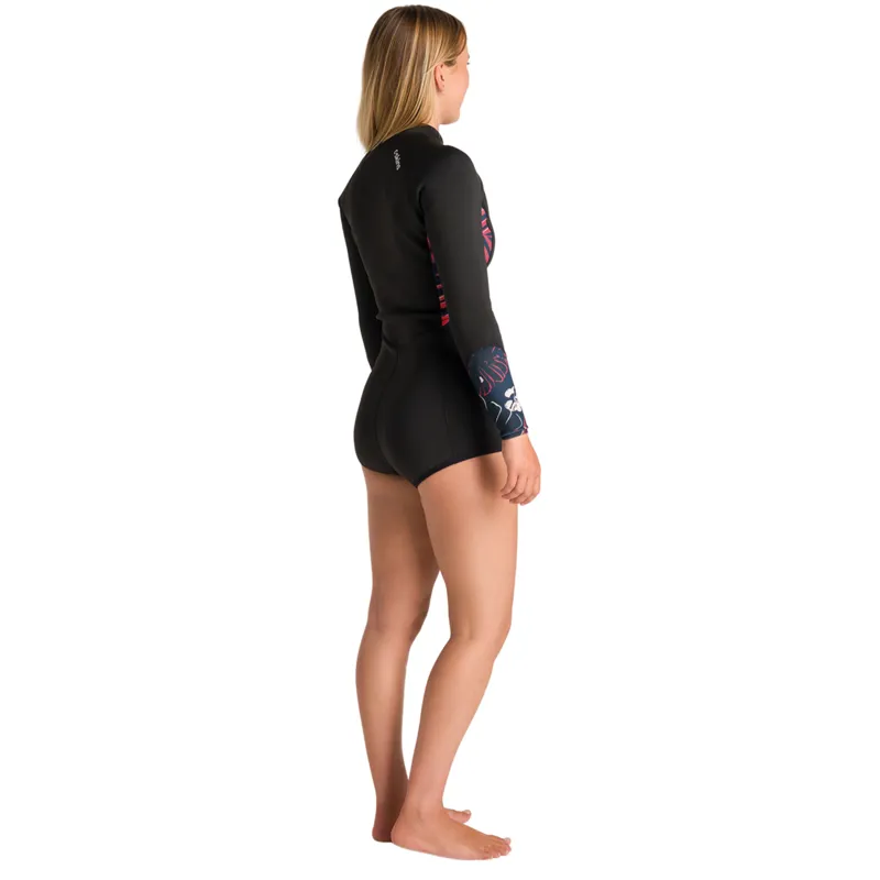 C-Skins Women's NuWave Solace Lite 2:2 Surf Suit Black Tropical-7