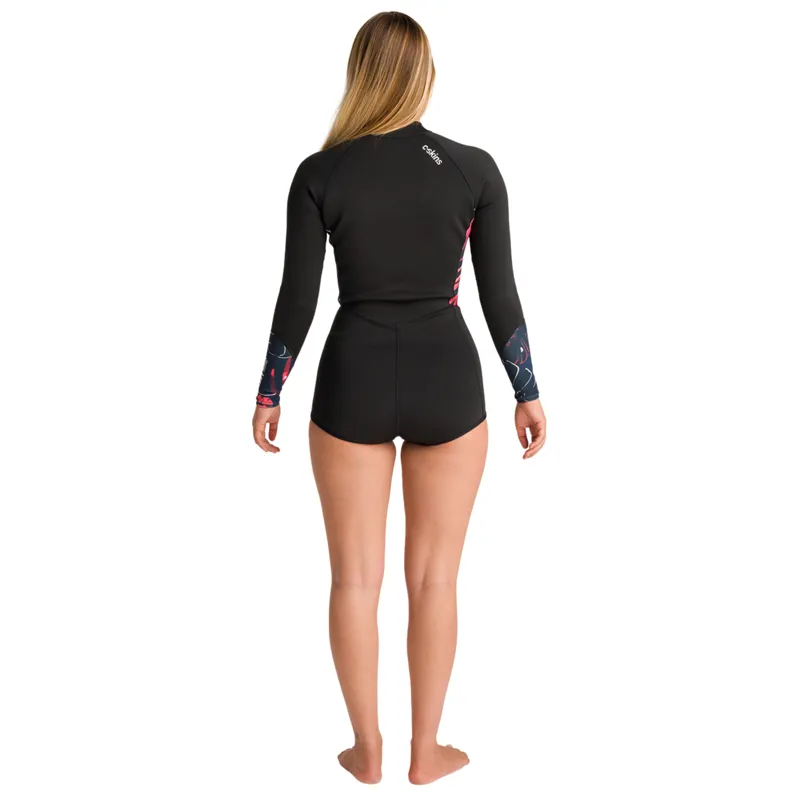 C-Skins Women's NuWave Solace Lite 2:2 Surf Suit Black Tropical-1