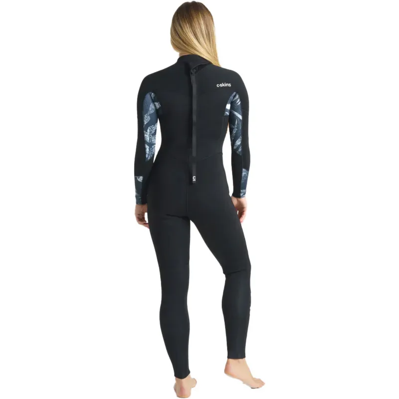 C-Skins Women's Solace 5/4/3mm GBS Back Zip Wetsuit Black/Tropical Black-7