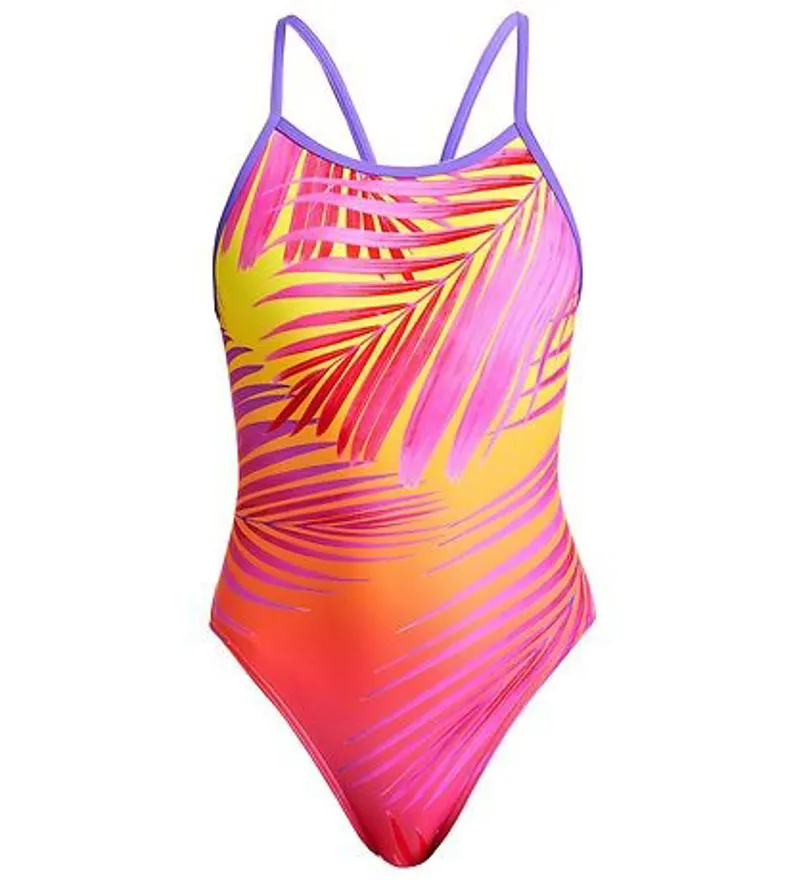 Funkita Girls Single Strap One Piece Swimsuit - Beach Sunset-3