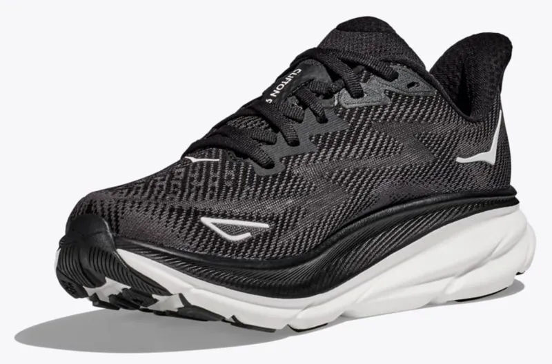 Hoka One One Men's Clifton 9 WIDE Running Shoes Black/White-2