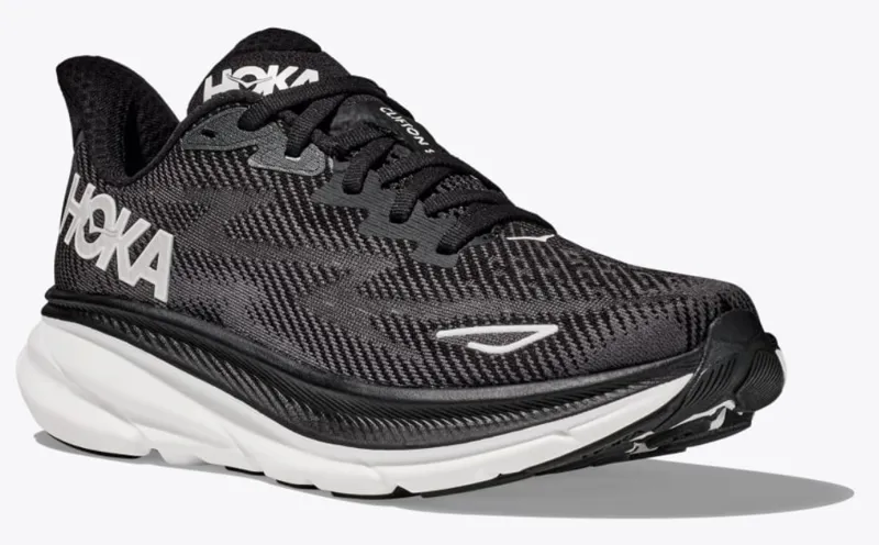 Hoka One One Men's Clifton 9 WIDE Running Shoes Black/White-1