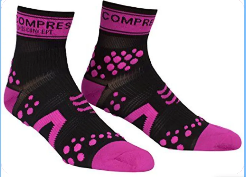 Compressport High Cut Race Socks in Size EU34/36 - Black/Pink