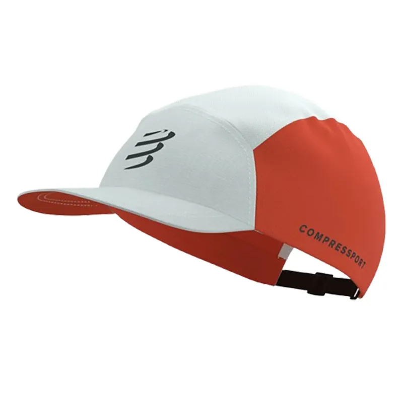 Compressport 5 Panel Cap White/Tigerlily