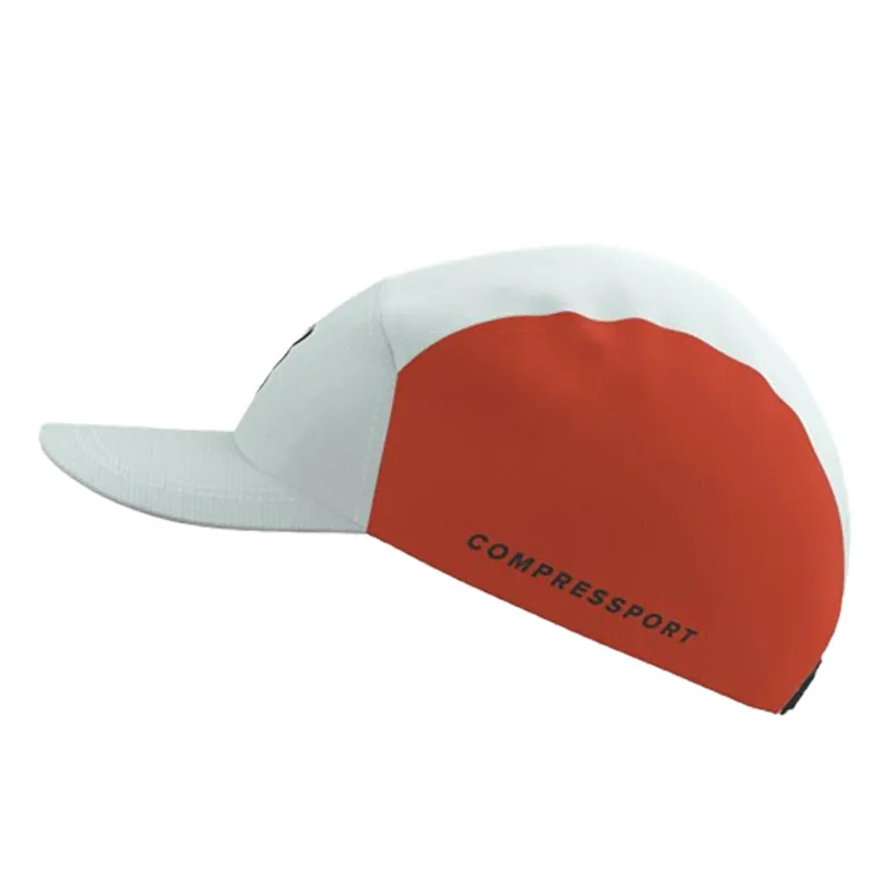 Compressport 5 Panel Cap White/Tigerlily-2