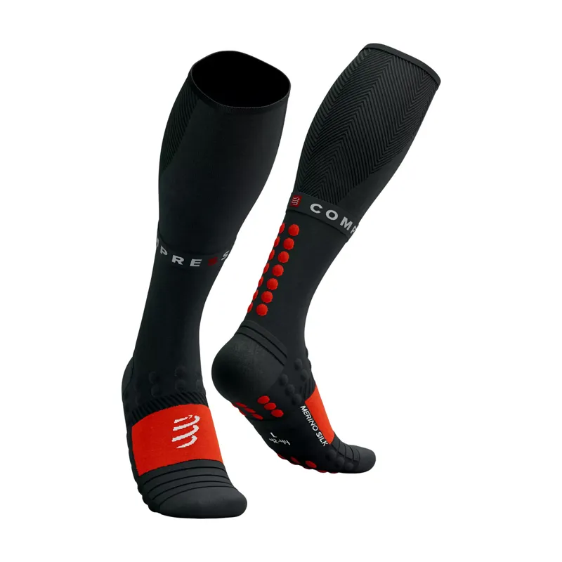 Compressport Full Socks Winter Run Black/High Risk Red