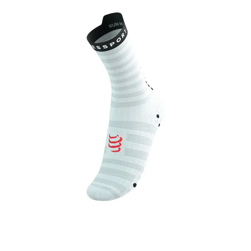Compressport Pro Racing Socks v4.0 Run High White/Fluo Red/Black-1