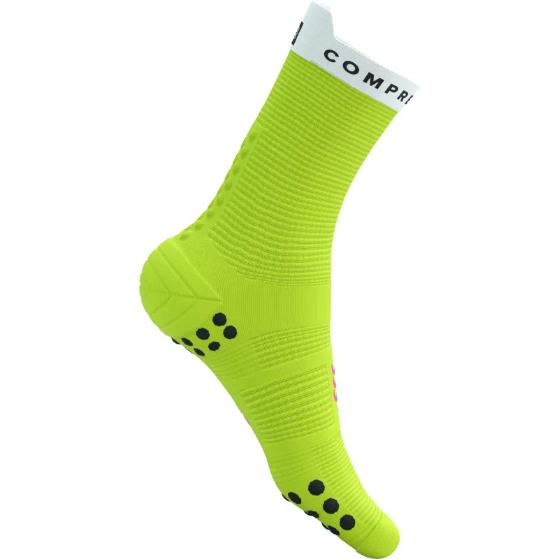 Compressport Pro Racing Socks v4.0 Run High Safety Yellow/White-8