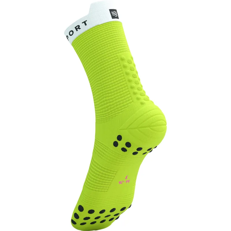 Compressport Pro Racing Socks v4.0 Run High Safety Yellow/White-5