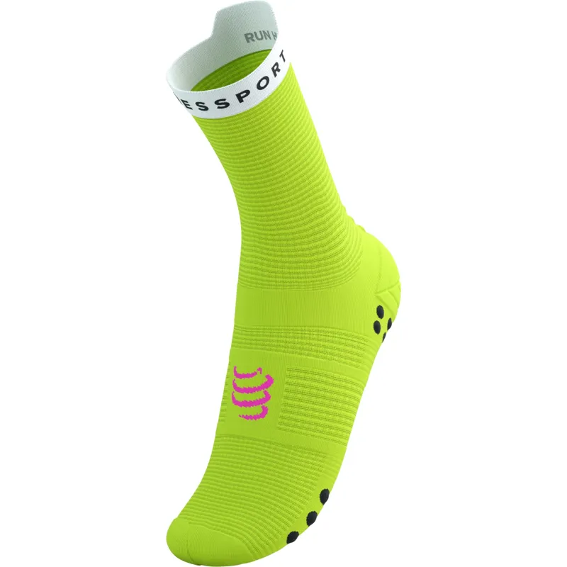 Compressport Pro Racing Socks v4.0 Run High Safety Yellow/White-3