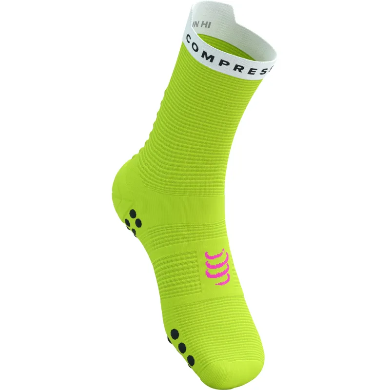 Compressport Pro Racing Socks v4.0 Run High Safety Yellow/White-1