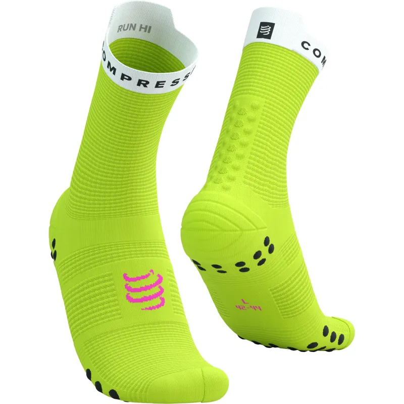 Compressport Pro Racing Socks v4.0 Run High Safety Yellow/White