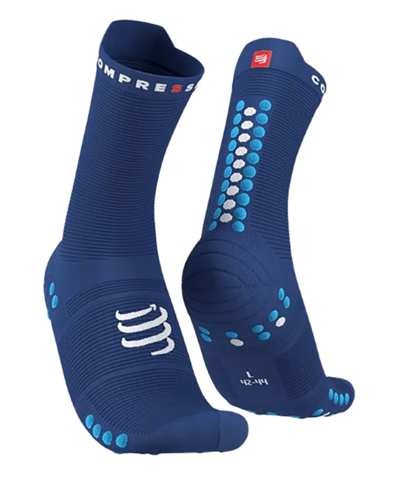 Compressport Pro Racing Socks v4.0 Run High Sodalite/Fluo Blue