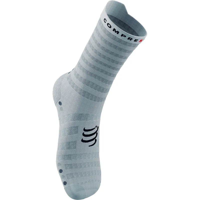 Compressport Pro Racing Socks v4.0 Ultralight Run High White/Alloy-1