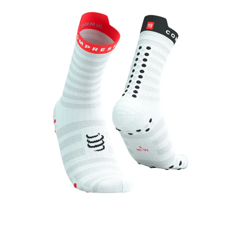 Compressport Pro Racing Socks v4.0 Run High White/Fluo Red/Black