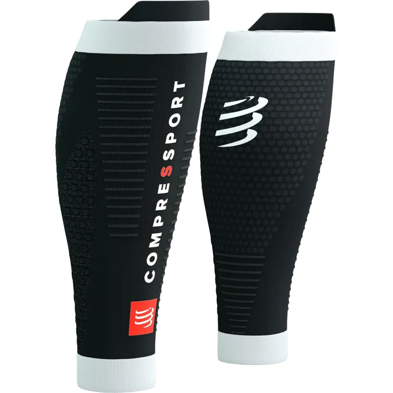 Compressport R2 3.0 Compression Calf Sleeves Black/White