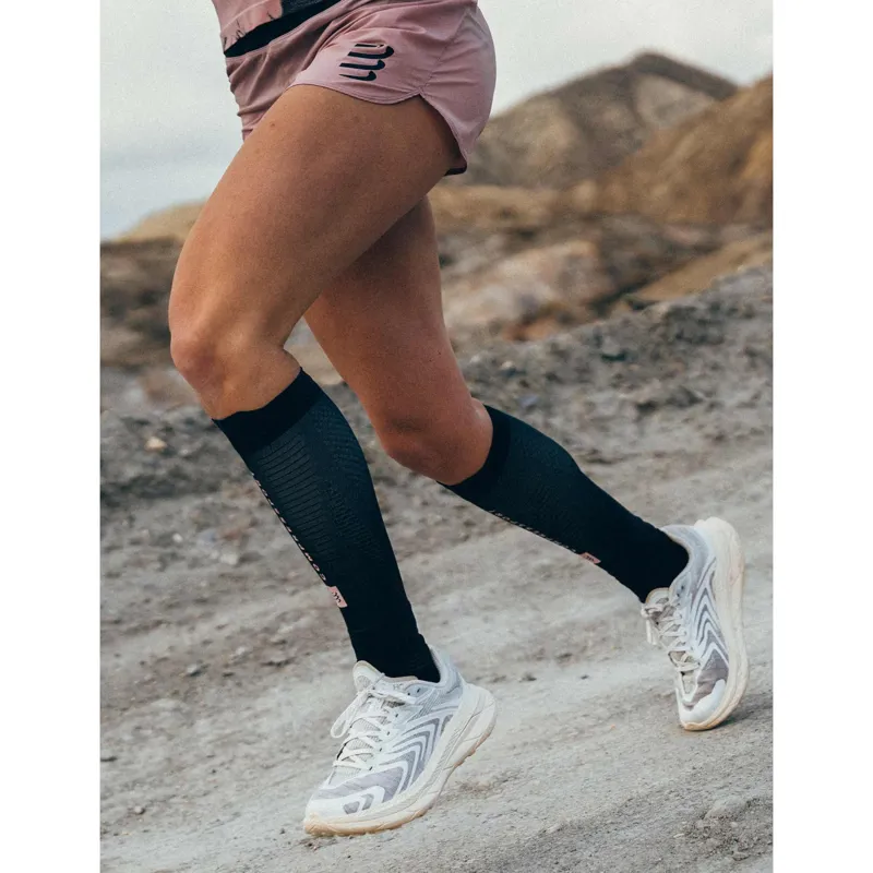 Compressport R2 3.0 Compression Calf Sleeves Eat My Dust! Dark Gull Gray-4