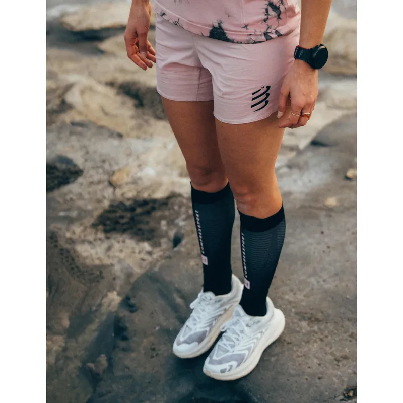 Compressport R2 3.0 Compression Calf Sleeves Eat My Dust! Dark Gull Gray-3