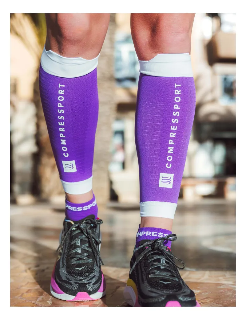 Compressport R2 3.0 Compression Calf Sleeves Lilac/White-3