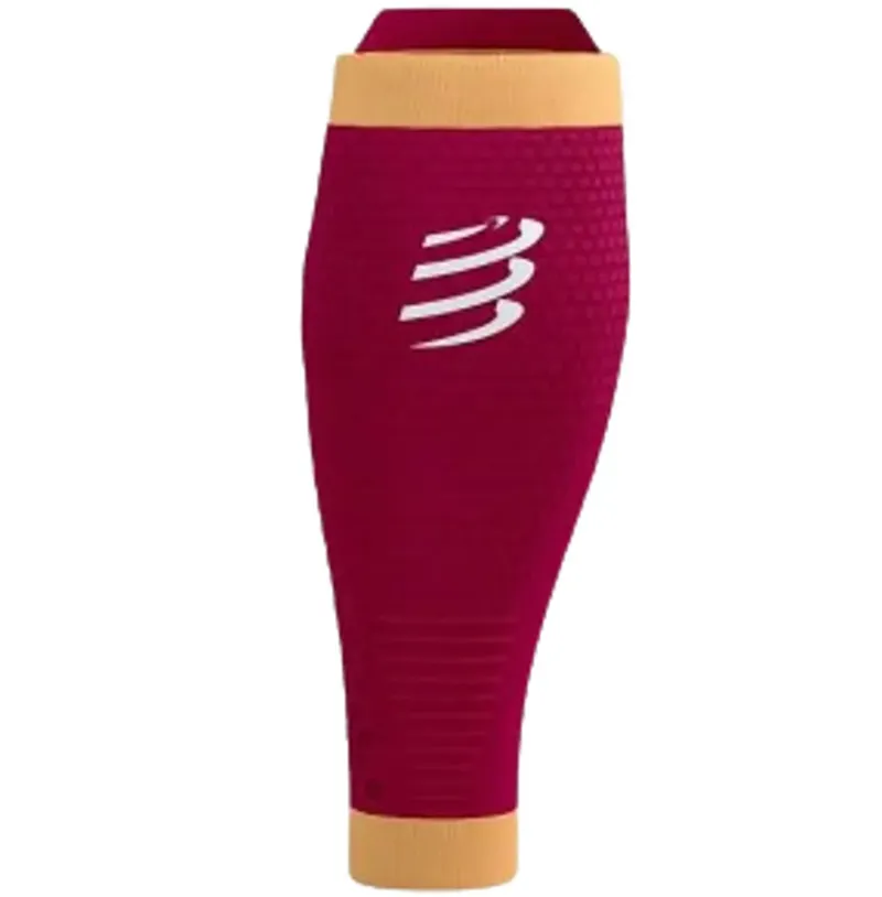 Compressport R2 3.0 Compression Calf Sleeves Persian Red/Blazing Orange-2