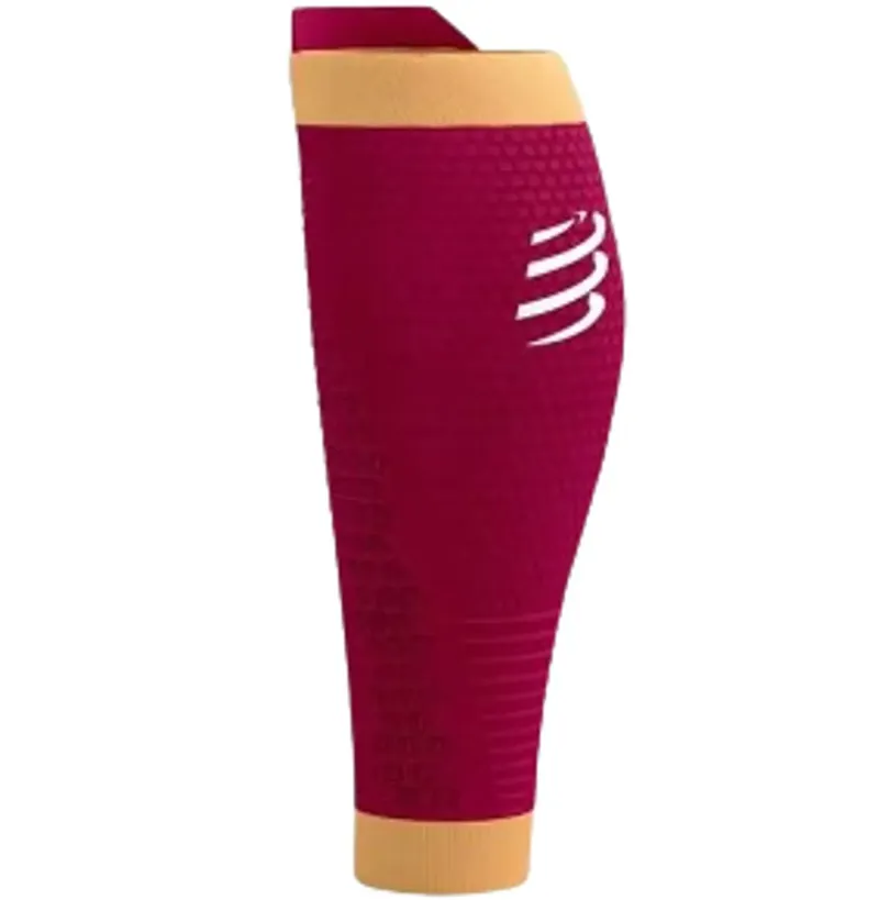 Compressport R2 3.0 Compression Calf Sleeves Persian Red/Blazing Orange-1