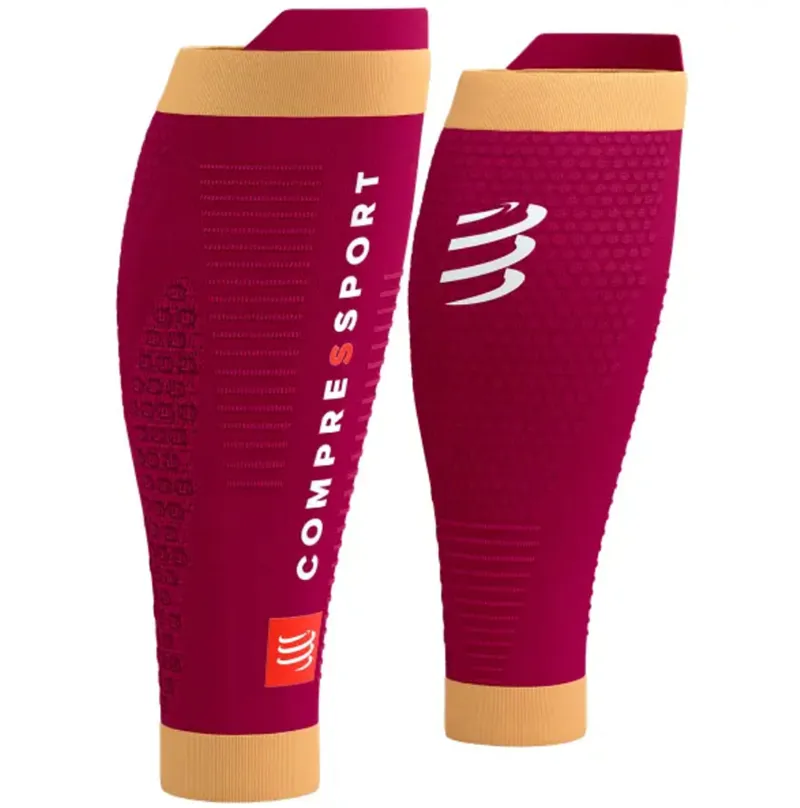 Compressport R2 3.0 Compression Calf Sleeves Persian Red/Blazing Orange