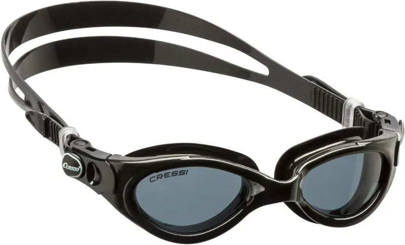 Cressi Flash Lady Compact Swim Goggle Black Frame Black Grey Smoke Lens