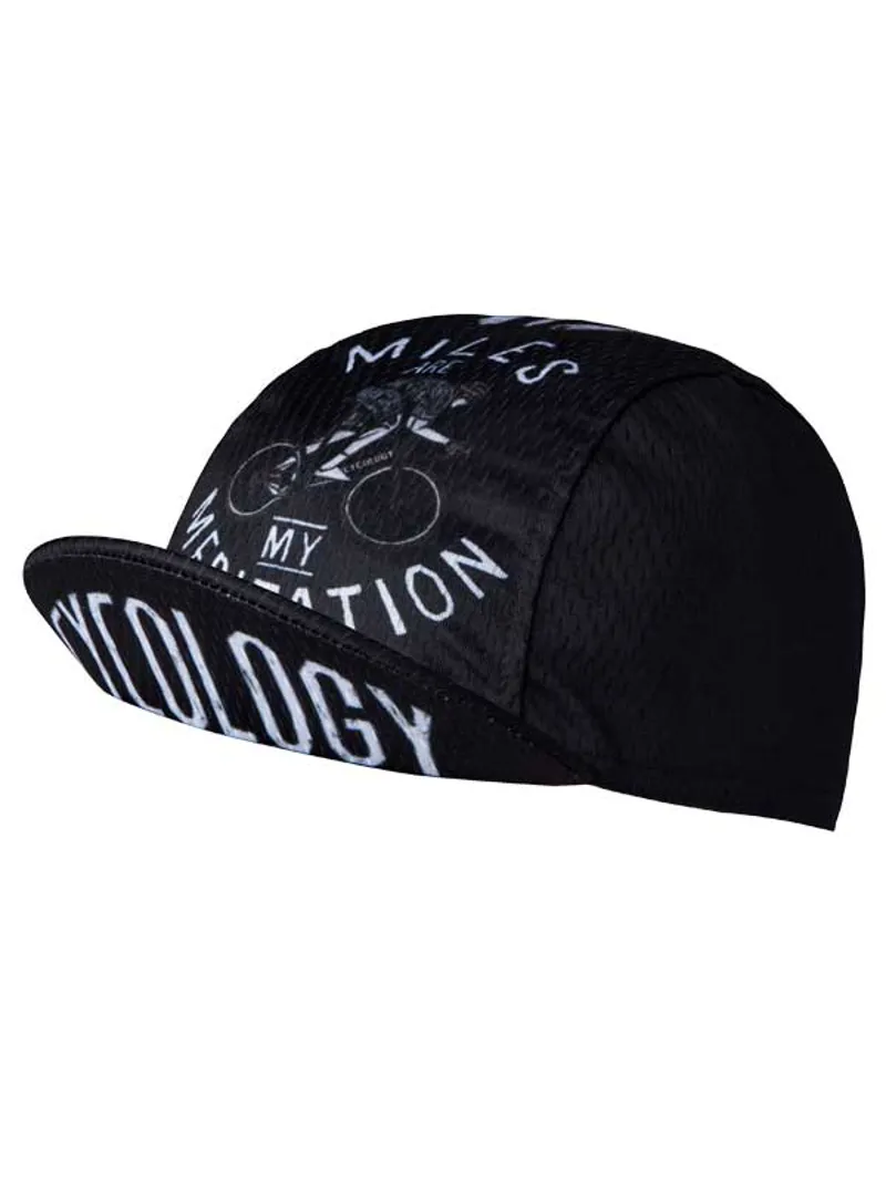 Cycology Miles are my Meditation Black Cycling Cap-1