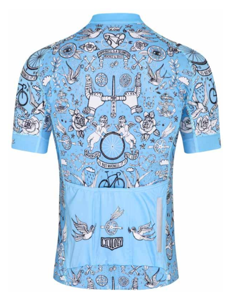 Cycology Velo Tattoo Men's Classic Jersey Blue-1