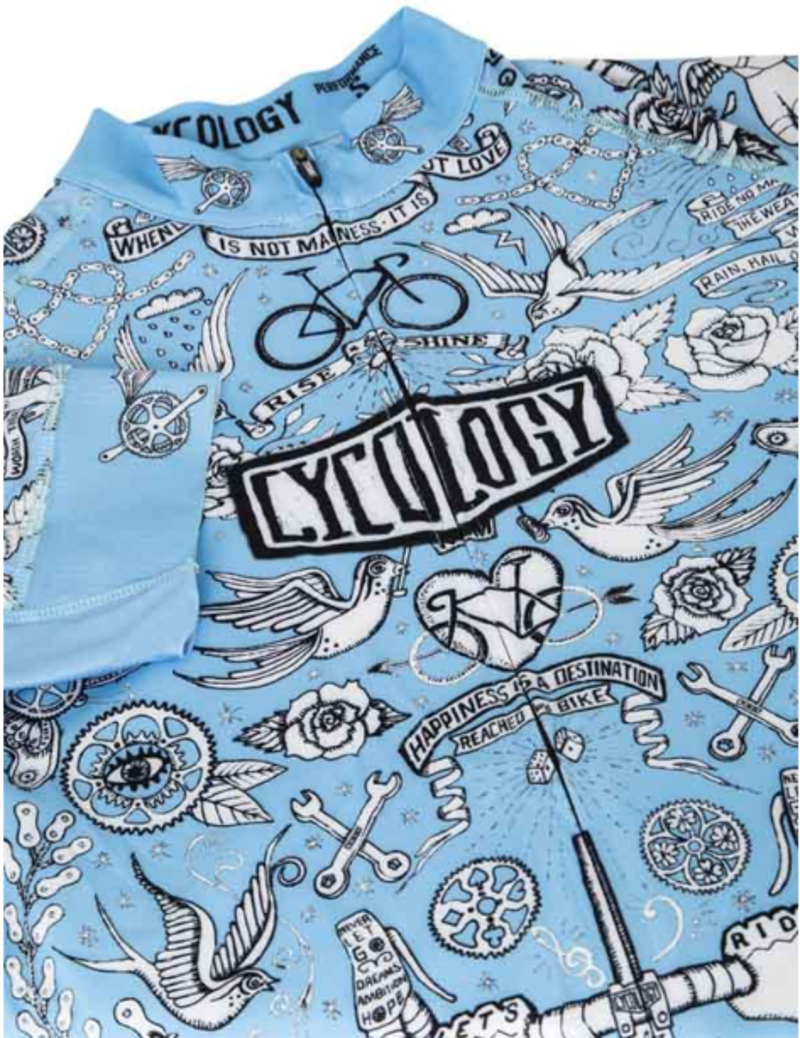 Cycology Velo Tattoo Men's Classic Jersey Blue-5