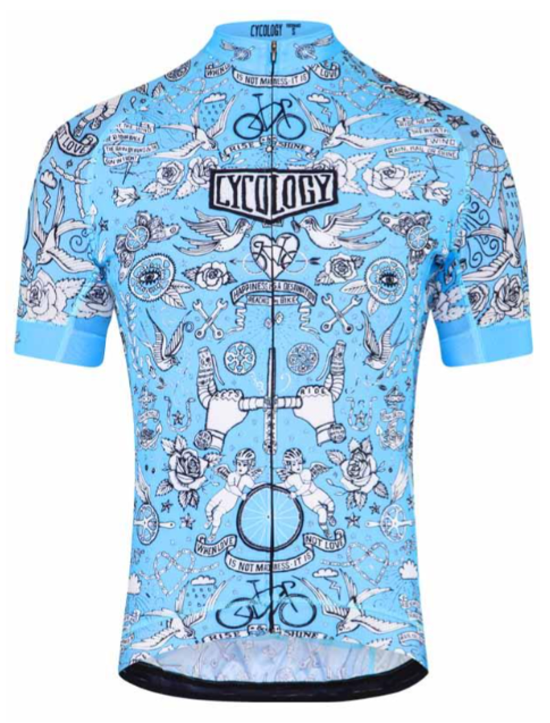 Cycology Velo Tattoo Men's Classic Jersey Blue