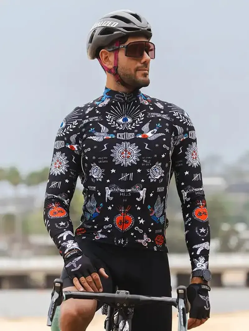 Cycology Tattoo Men's Winter Long Sleeve Jersey-4