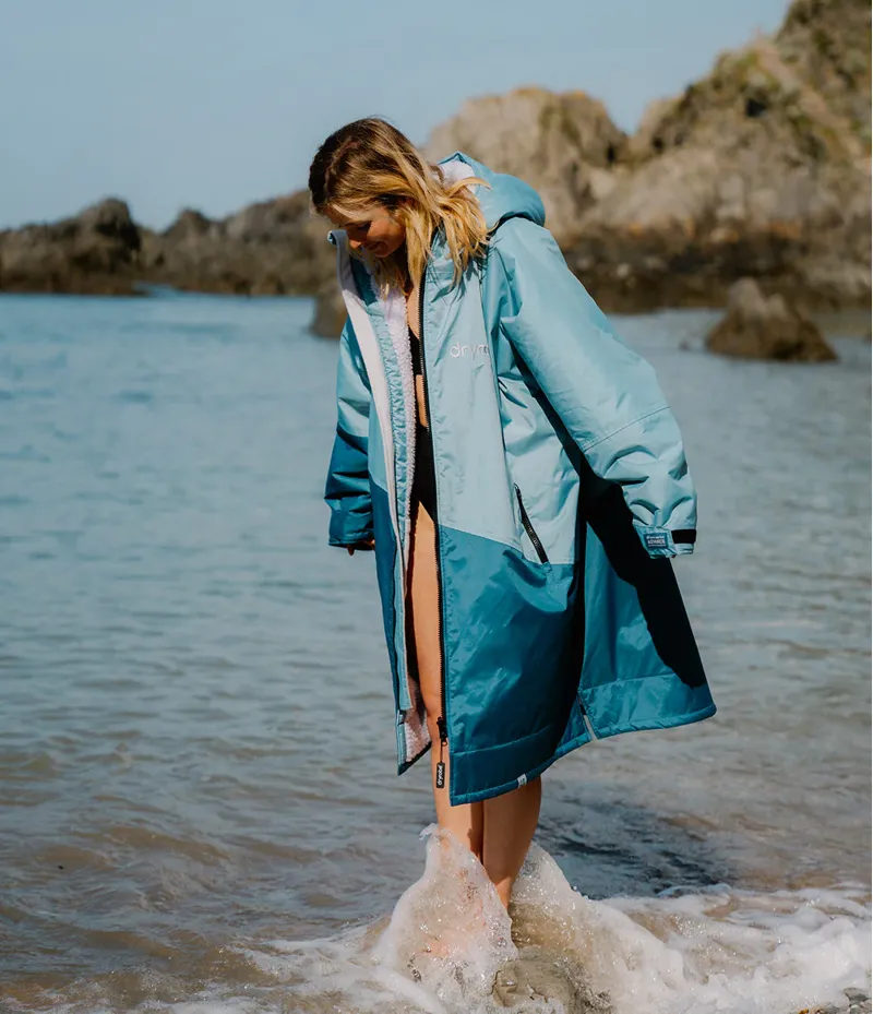 Dryrobe Adult Advance Changing Robe L/S Large Blue/Light Grey-9