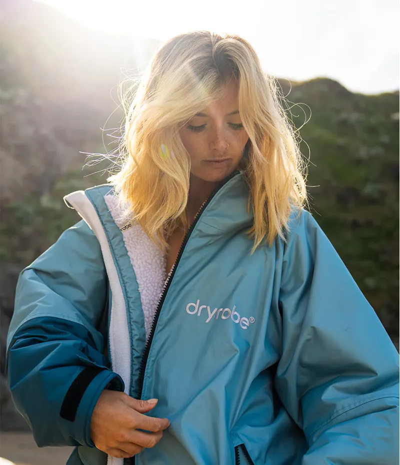 Dryrobe Adult Advance Changing Robe L/S Large Blue/Light Grey-8