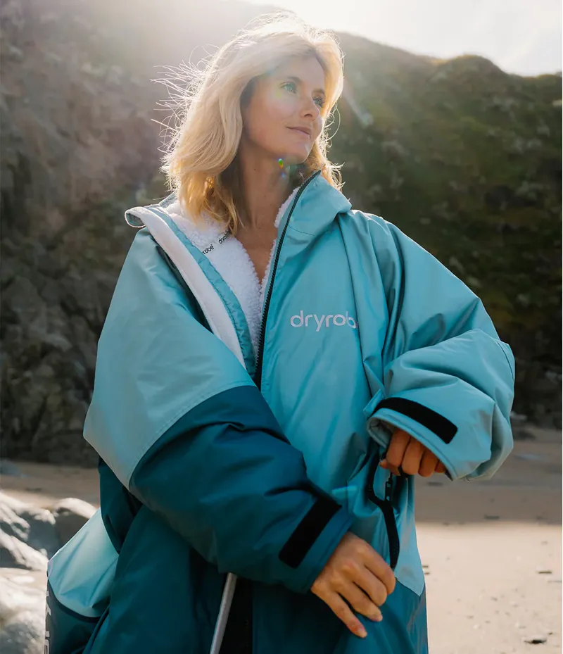 Dryrobe Adult Advance Changing Robe L/S Large Blue/Light Grey-7
