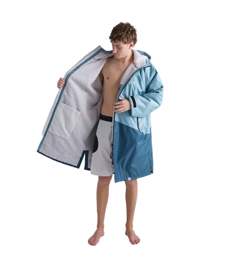 Dryrobe Adult Advance Changing Robe L/S Large Blue/Light Grey-5