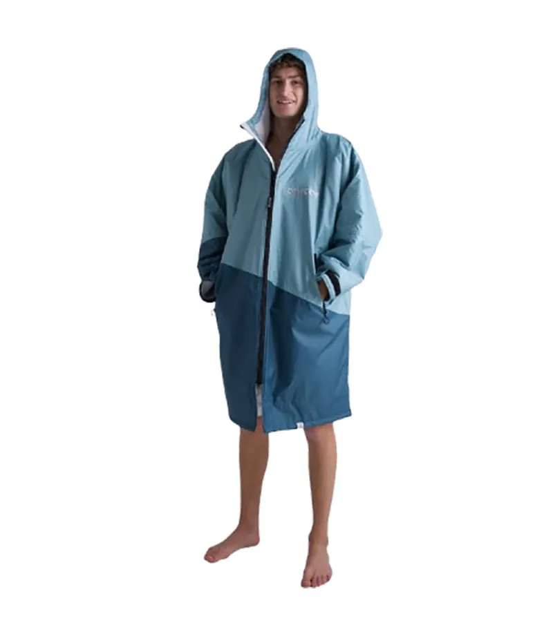 Dryrobe Adult Advance Changing Robe L/S Large Blue/Light Grey-4