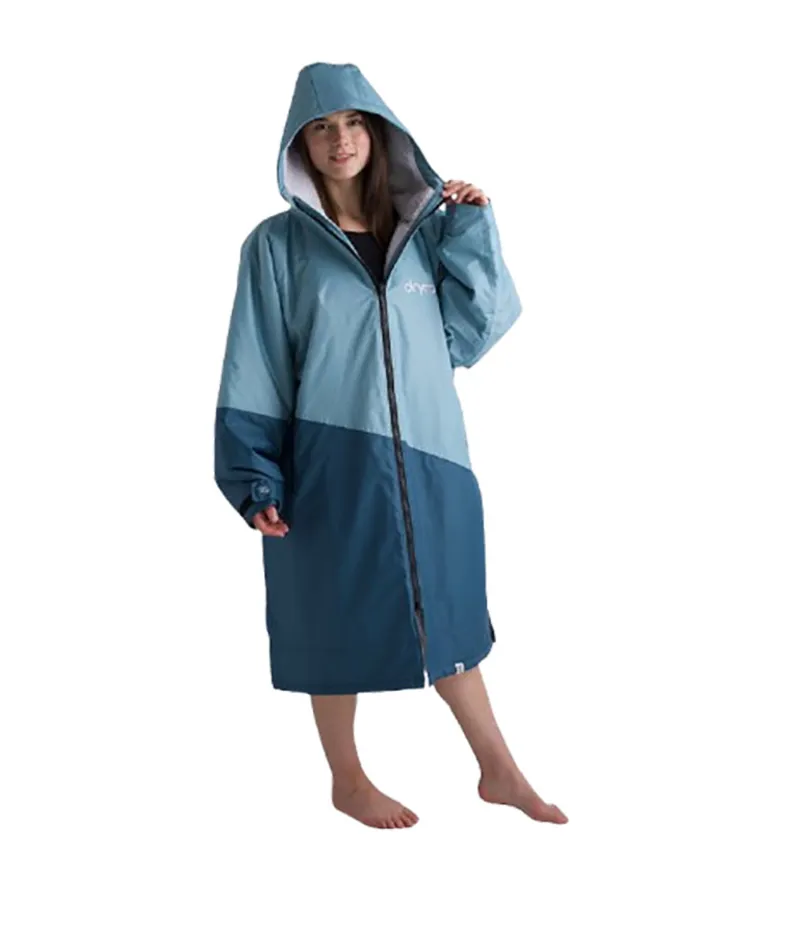 Dryrobe Adult Advance Changing Robe L/S Large Blue/Light Grey