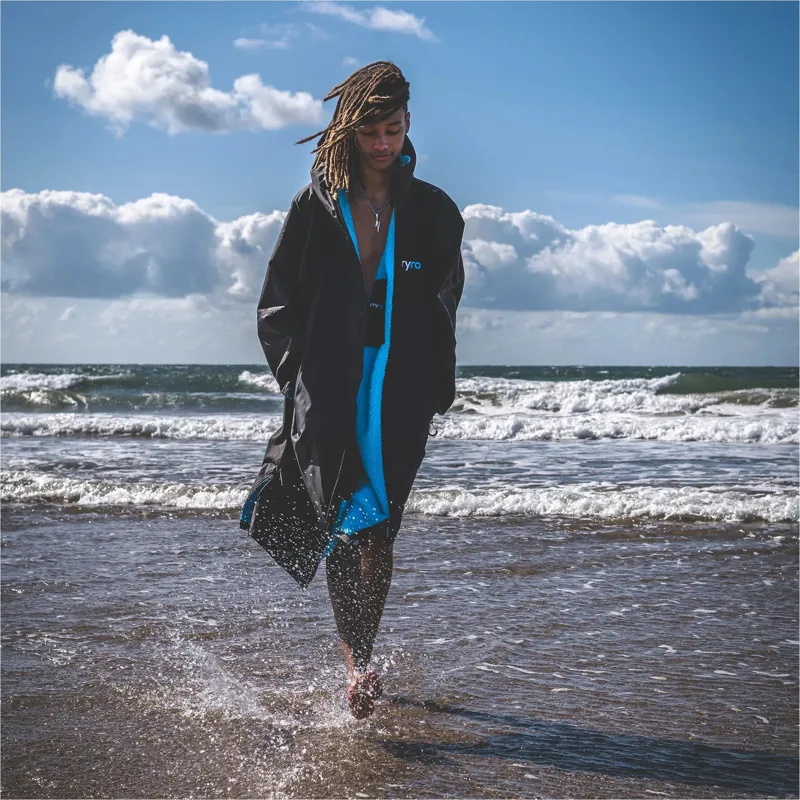 Dryrobe Adult Advance L/S Changing Robe XS Black/Blue-8