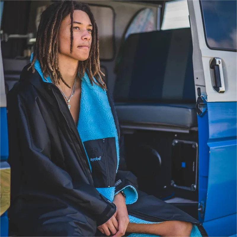 Dryrobe Adult Advance L/S Changing Robe XS Black/Blue-7