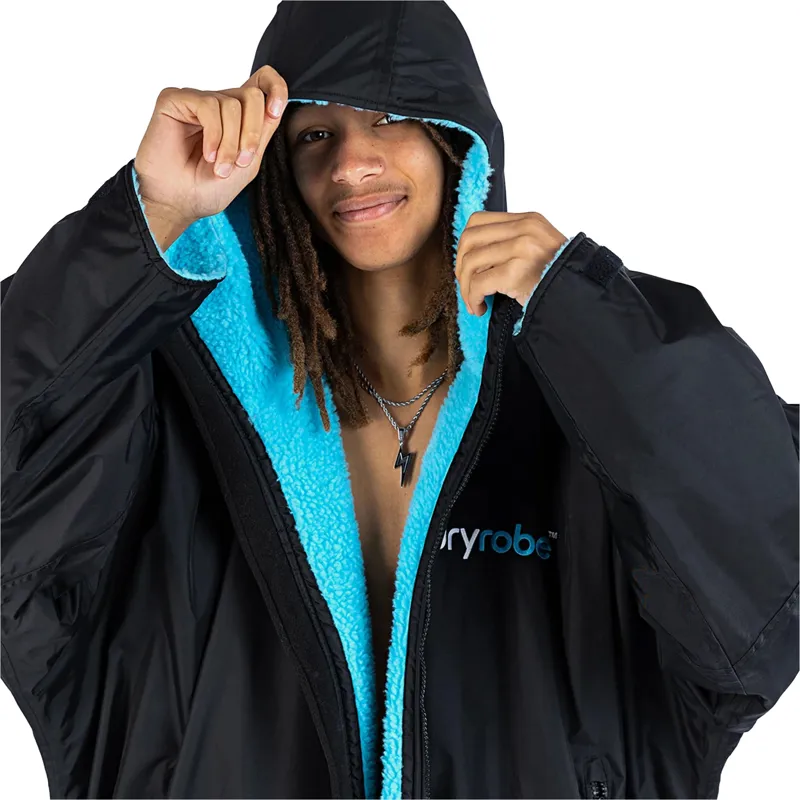 Dryrobe Adult Advance L/S Changing Robe XS Black/Blue-4