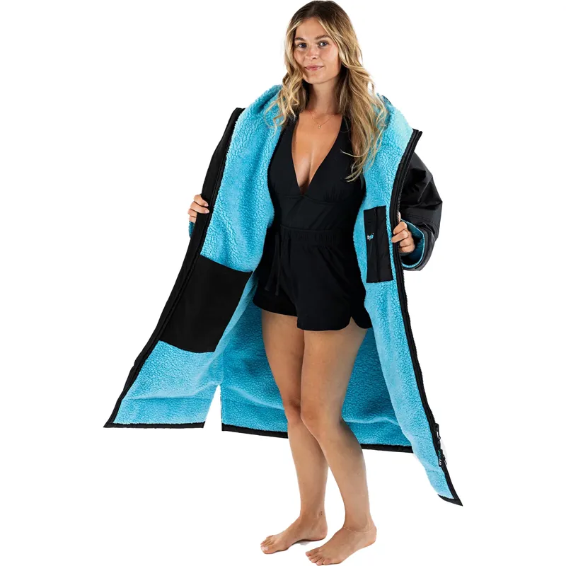 Dryrobe Adult Advance L/S Changing Robe XS Black/Blue-3
