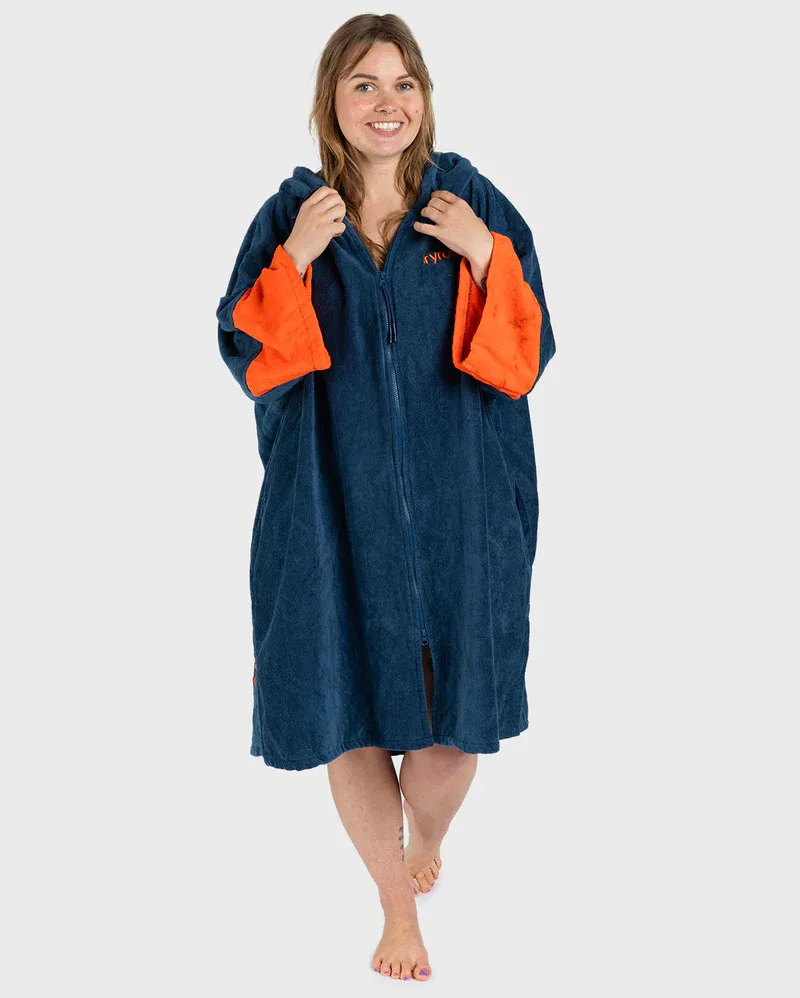Dryrobe Full-Zip Organic Towel Changing Robe Deep Sea Blue