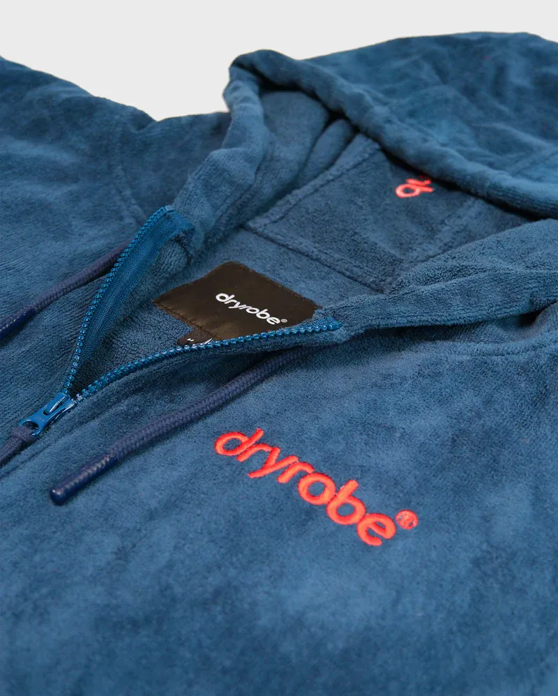 Dryrobe Full-Zip Organic Towel Changing Robe Deep Sea Blue-13
