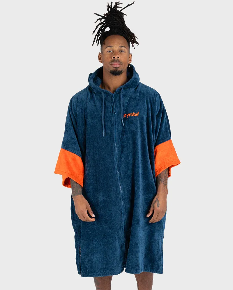 Dryrobe Full-Zip Organic Towel Changing Robe Deep Sea Blue-7